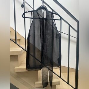 Babaton Organza Bow Sleeveless Blouse